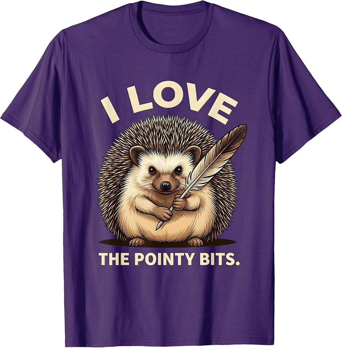 Men's I Love The Pointy Bits Cute Hedgehog Lover Funny Hedgehog T-Shirt - Purple