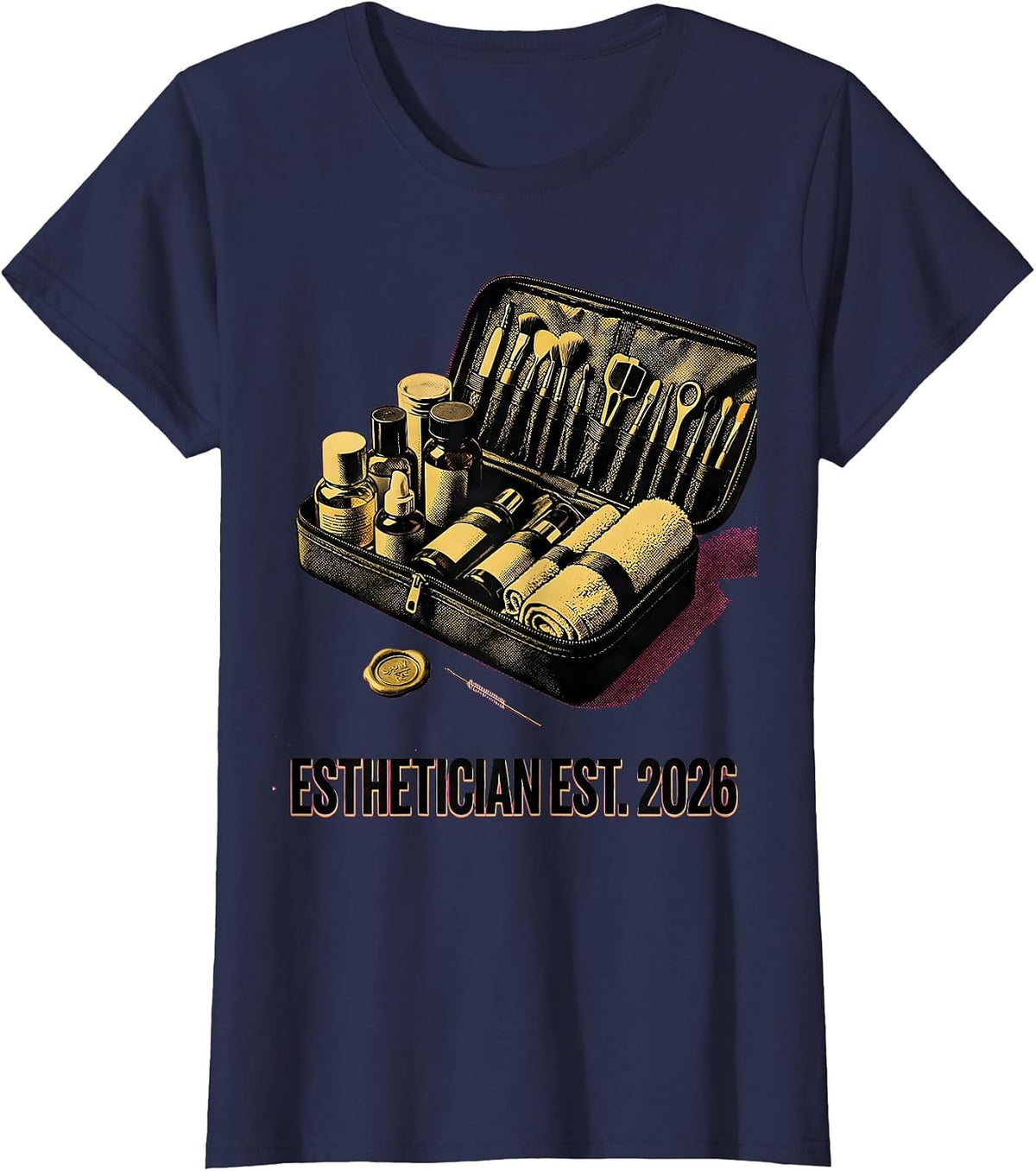 Women's Esthetician Est. 2026 Playful Professional Pride Skincare T-Shirt - Navy Blue