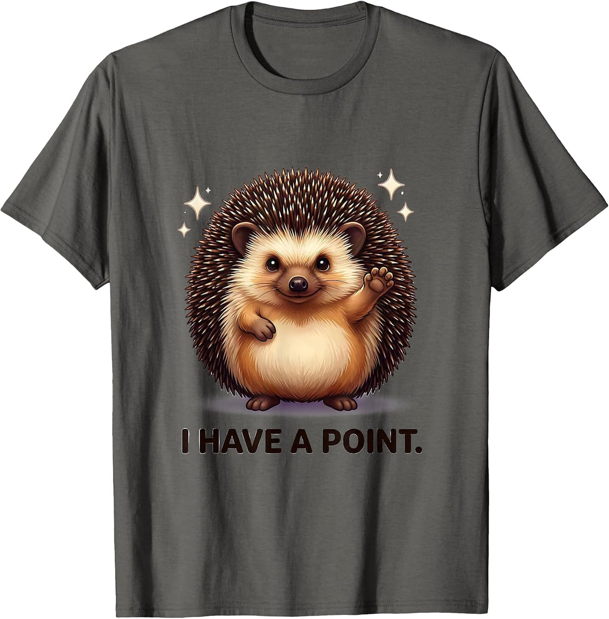 I Have A Point Cute Kawaii Hedgehog Animal Humor Gift T-Shirt - Asphalt Grey