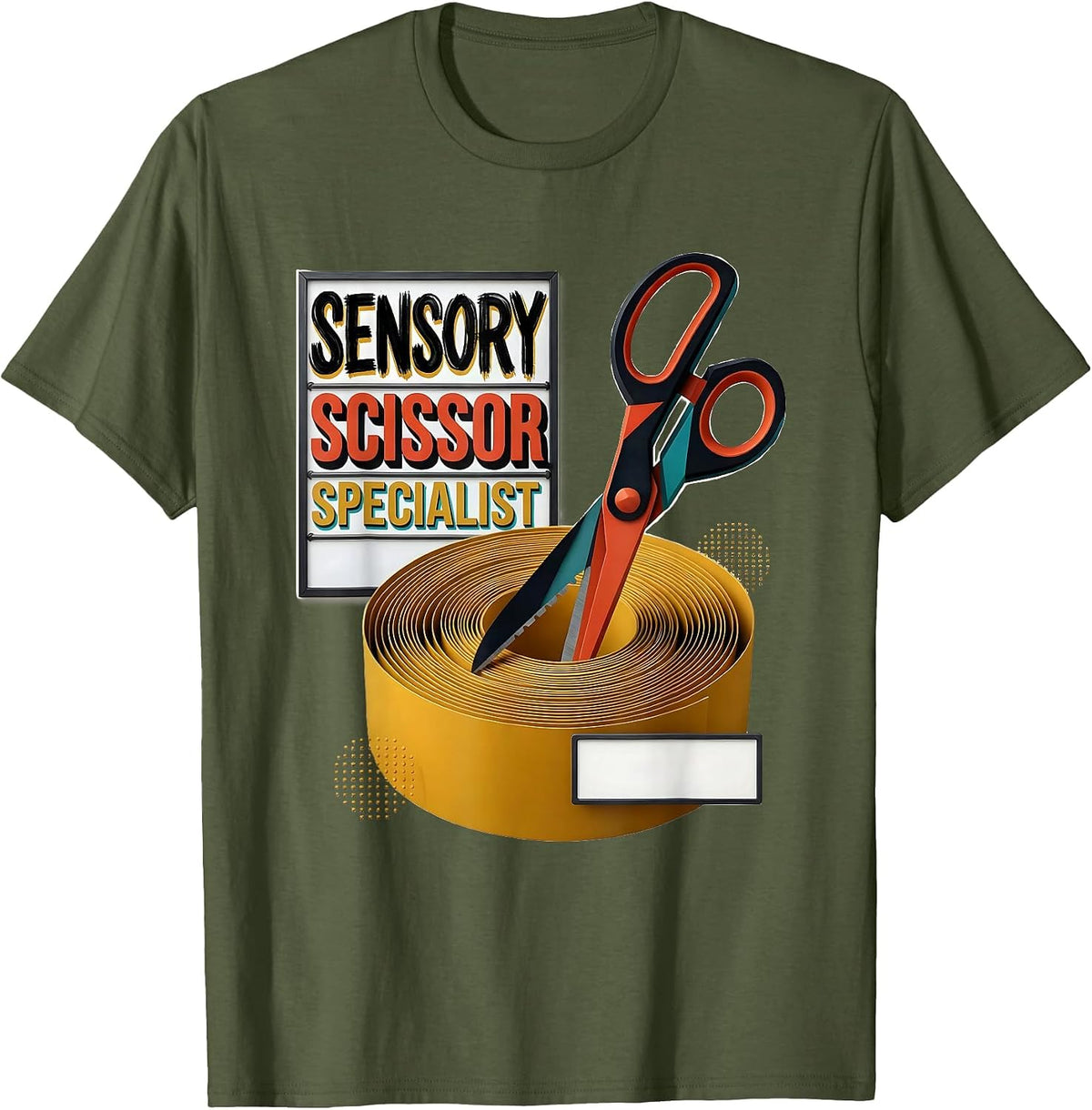 Men's Sensory Scissor Specialist Occupational Therapy Sensory T-Shirt - Olive Green