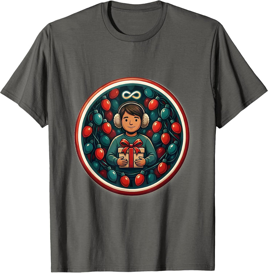 Sealed Holiday Badge Neurodiversity Humor Autistic Guest T-Shirt - Asphalt Grey