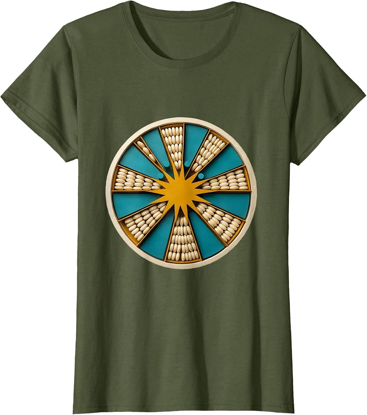 Women's Counting Counters Midcentury Modern Kids Math Day T-Shirt - Olive Green