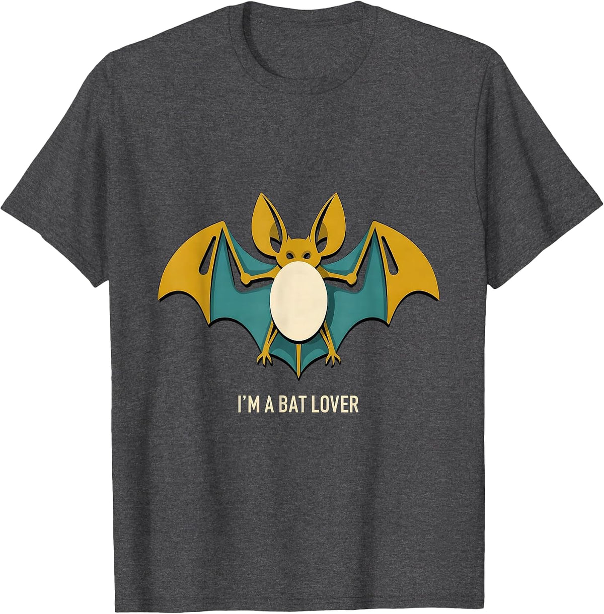 Men's I'm A Bat Lover Midcentury Modern Bat Enthusiast Wildlife T-Shirt - Dark Heather Grey