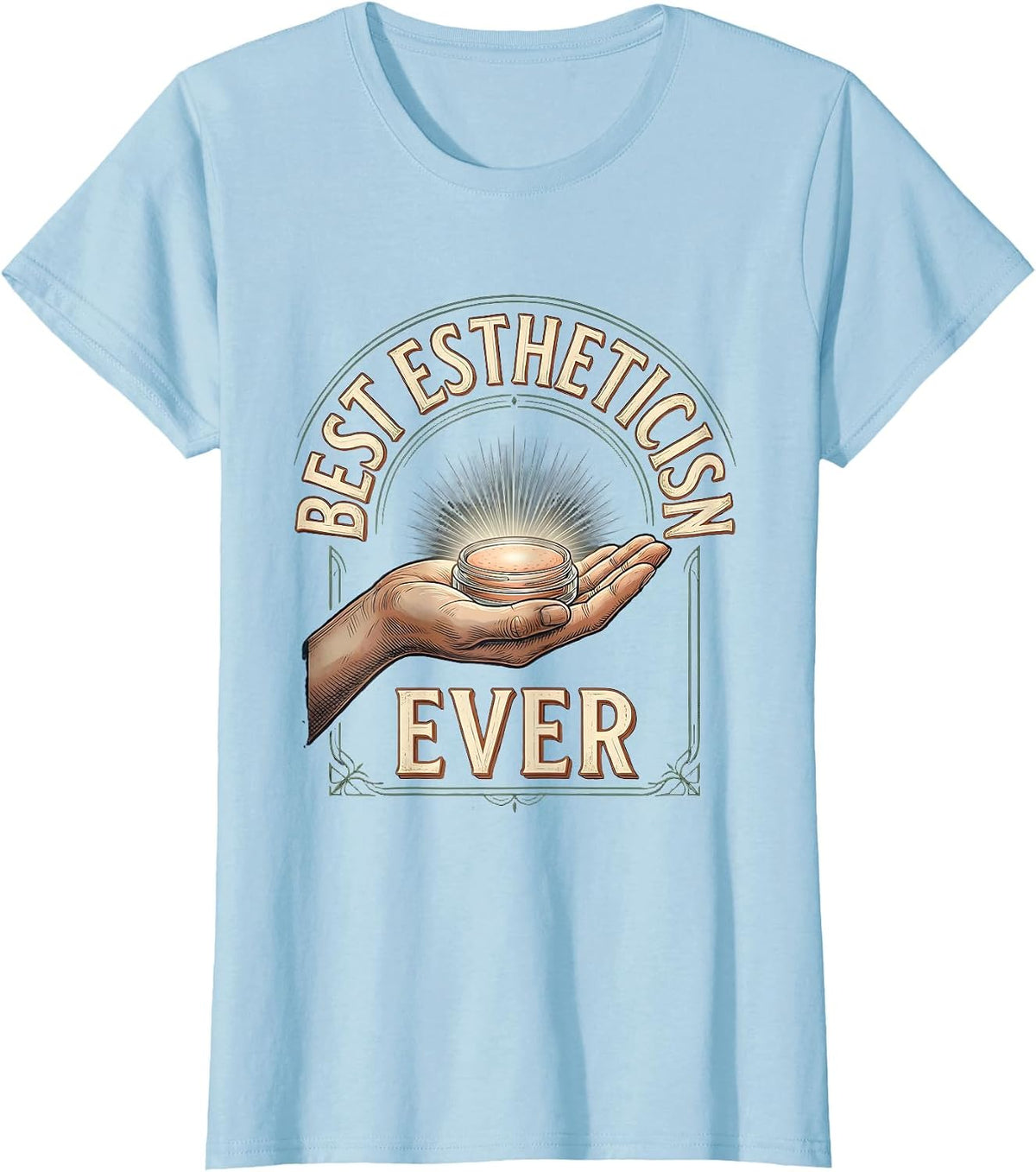 Women's Best Esthetician Ever Vintage Gift for Estheticians National T-Shirt - Baby Blue