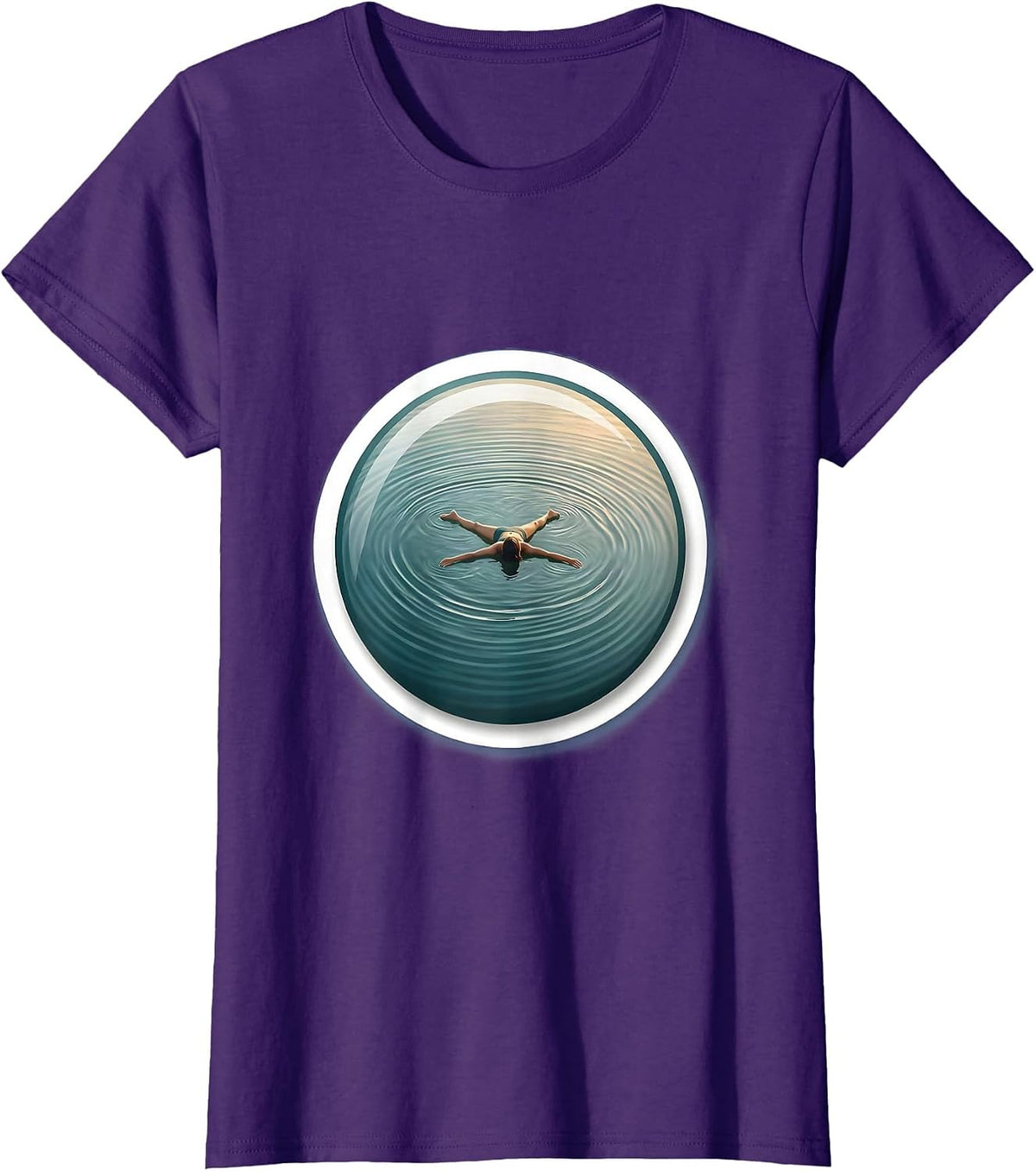 Mental Health Matters Peaceful Float Illustration T-Shirt - Purple