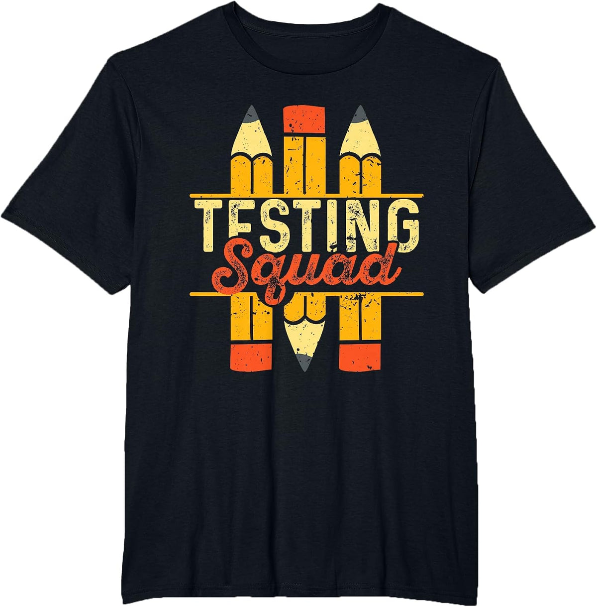 Cute Testing Squad Test Day Teacher Tees T-Shirts for Women Men Elementary School - Black