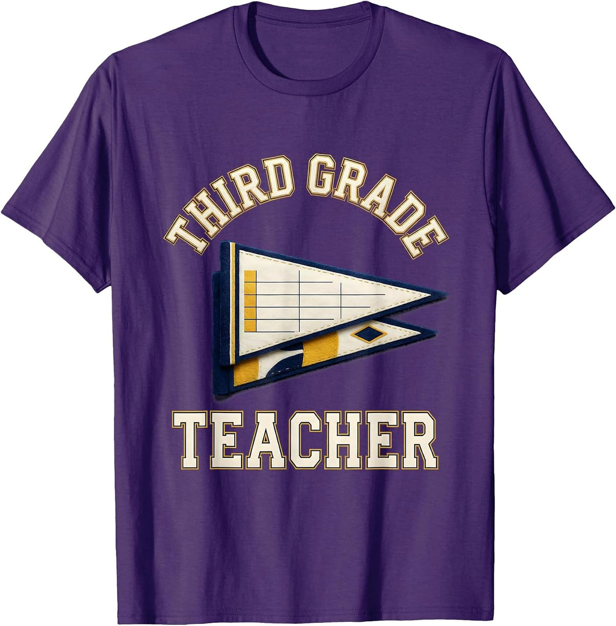 Third Grade Teacher Sports Back To School Teacher Girl T-Shirt - Purple