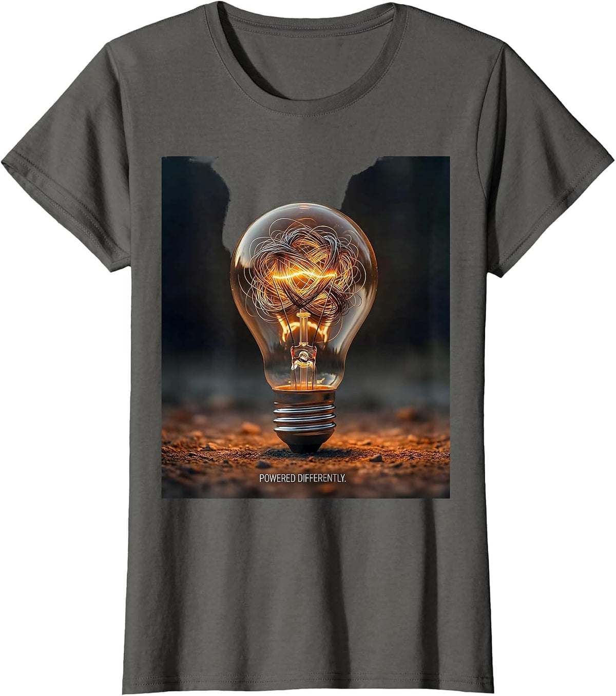 Women's Powered Differently Editorial Conceptual Neurodiversity T-Shirt - Asphalt Grey