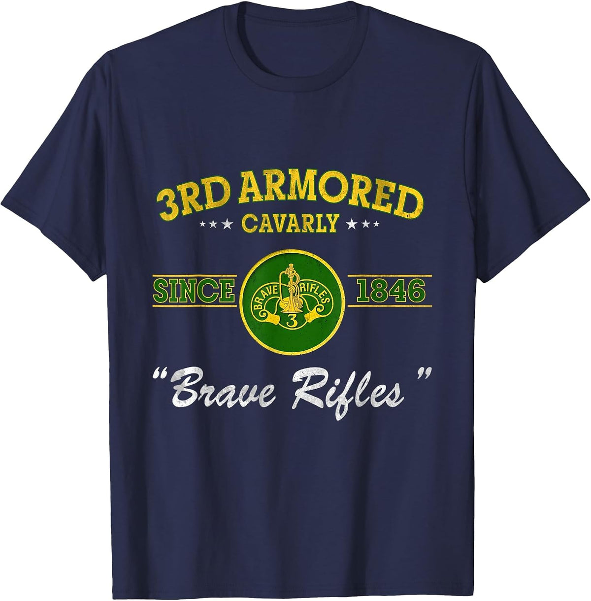 3rd Armored Cavalry Regiment Veteran Military Father Day T-Shirt - Navy Blue