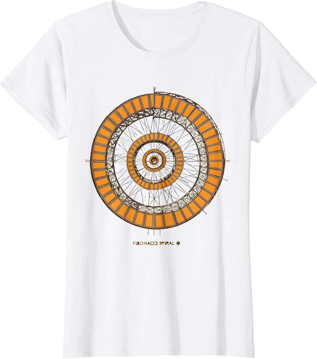 Fibonacci Spiral Φ Geometric Sacred Geometry Math Enthusiast T-Shirt - White