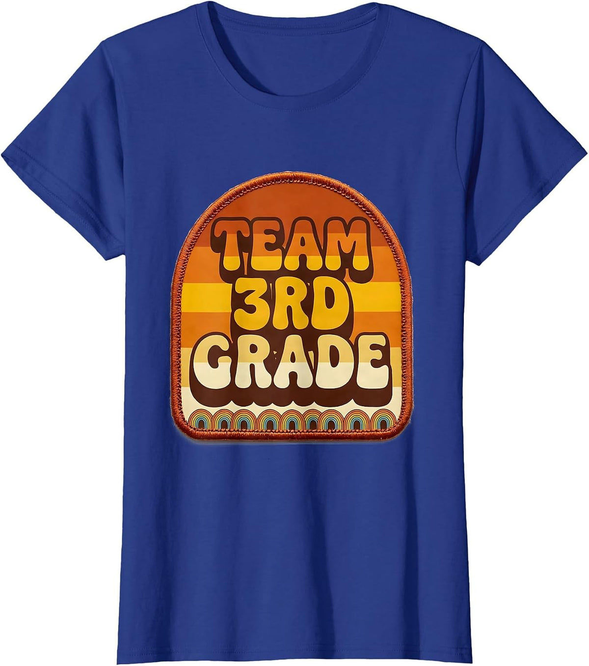 Women's Team 3rd Grade Retro 70s Back To School Teacher Student T-Shirt - Royal Blue