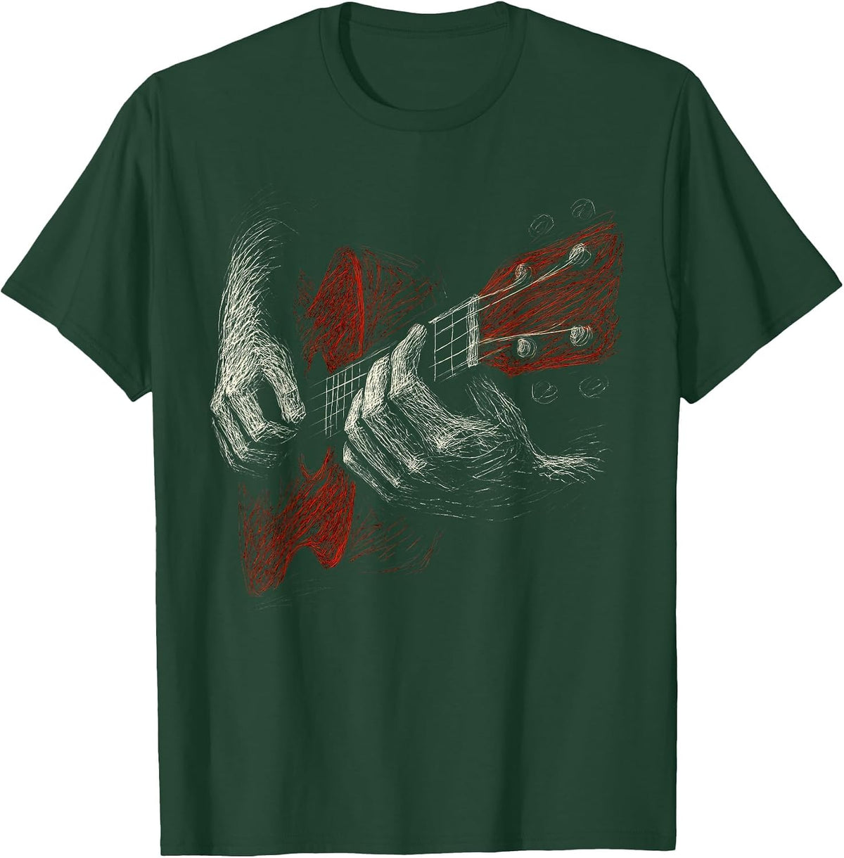 Acoustic Guitar Player Shirt Vintage Music Teacher Guitarist T-Shirt - Dark Green