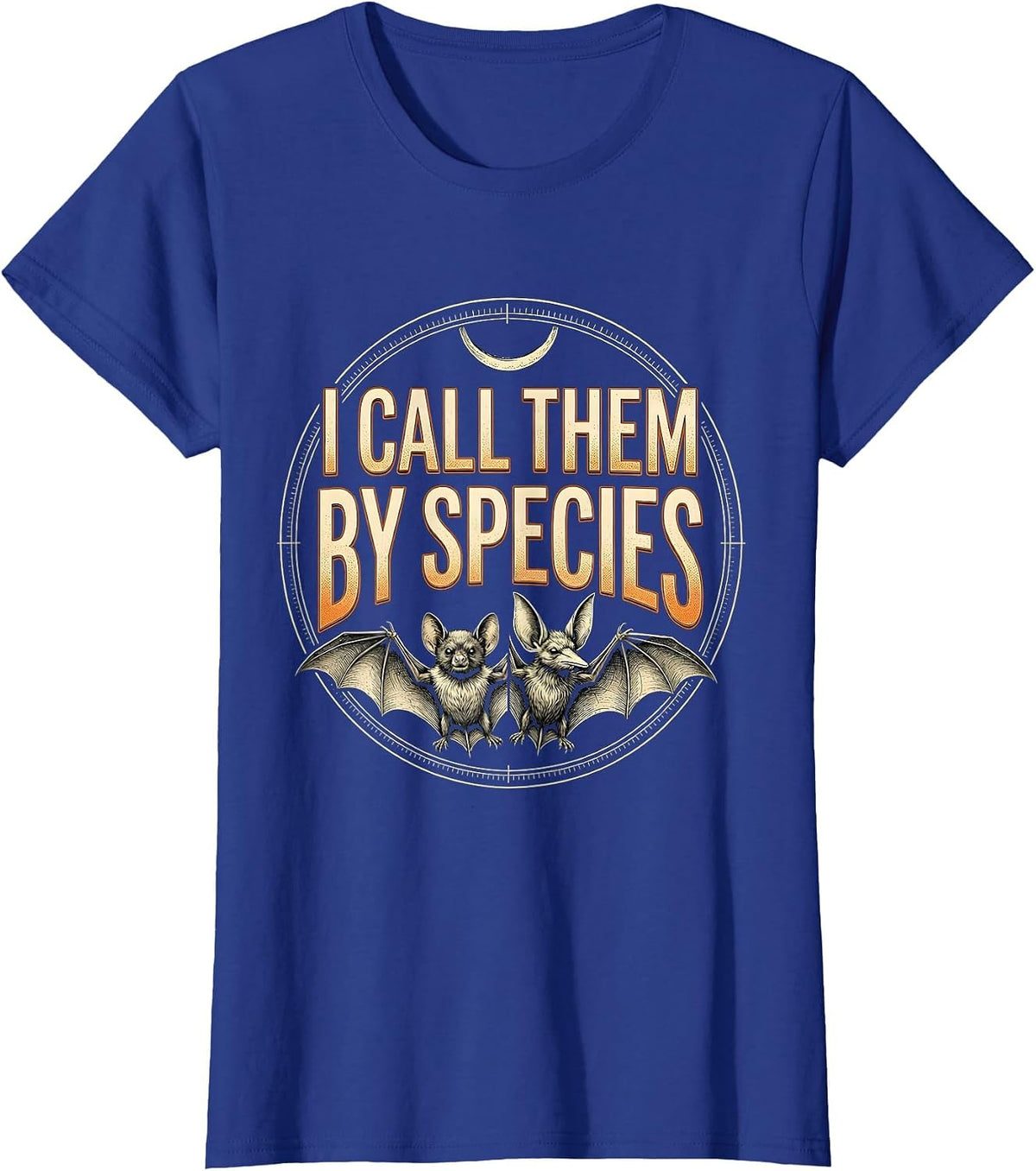 Women's I Call Them By Species Funny Bat Lover Halloween Wildlife T-Shirt - Royal Blue