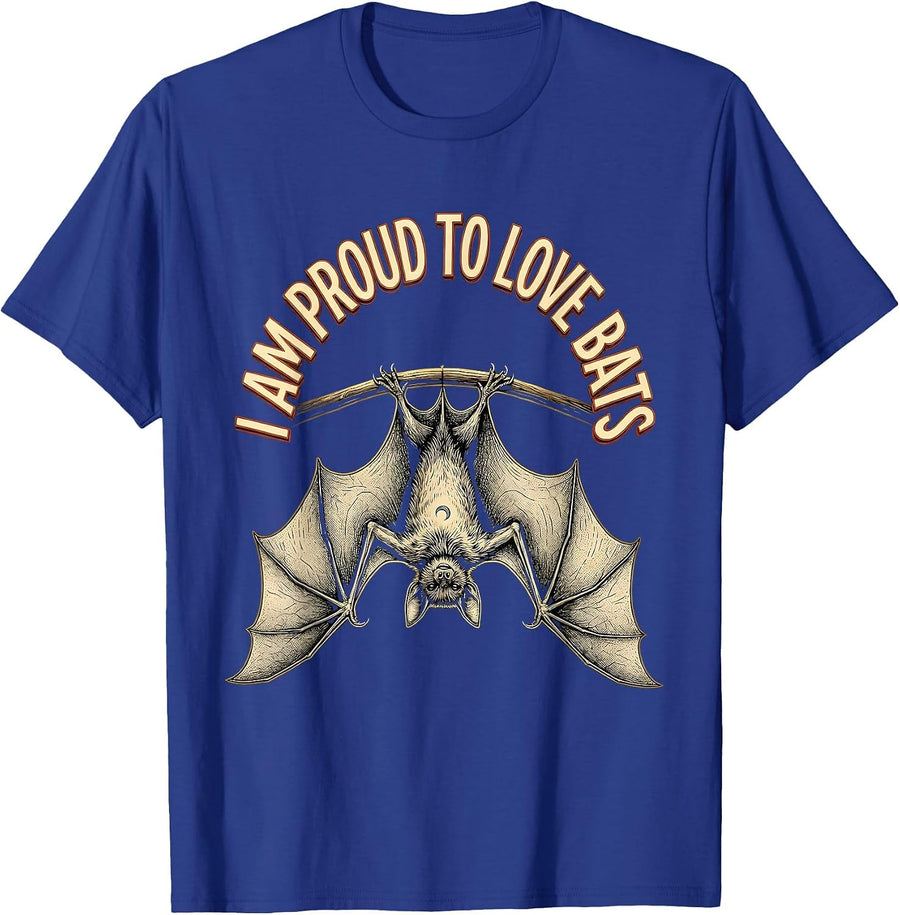 I Am Proud To Love Bats Bat Lover Wildlife Conservation Bat T-Shirt - Royal Blue