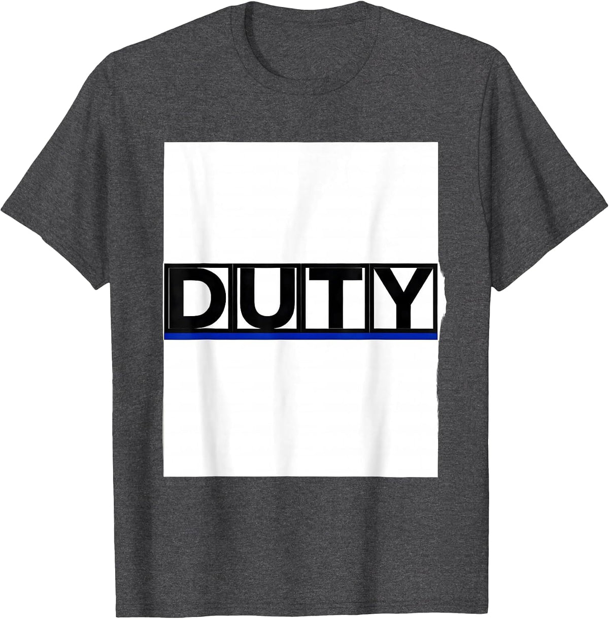 Delta Uniform Tango Yankee Thin Blue Line Police Support T-Shirt - Dark Heather Grey