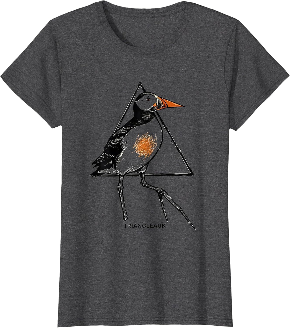Women's Triangleauk Funny Bird Pun Math Teacher Geometry Humor T-Shirt - Dark Heather Grey