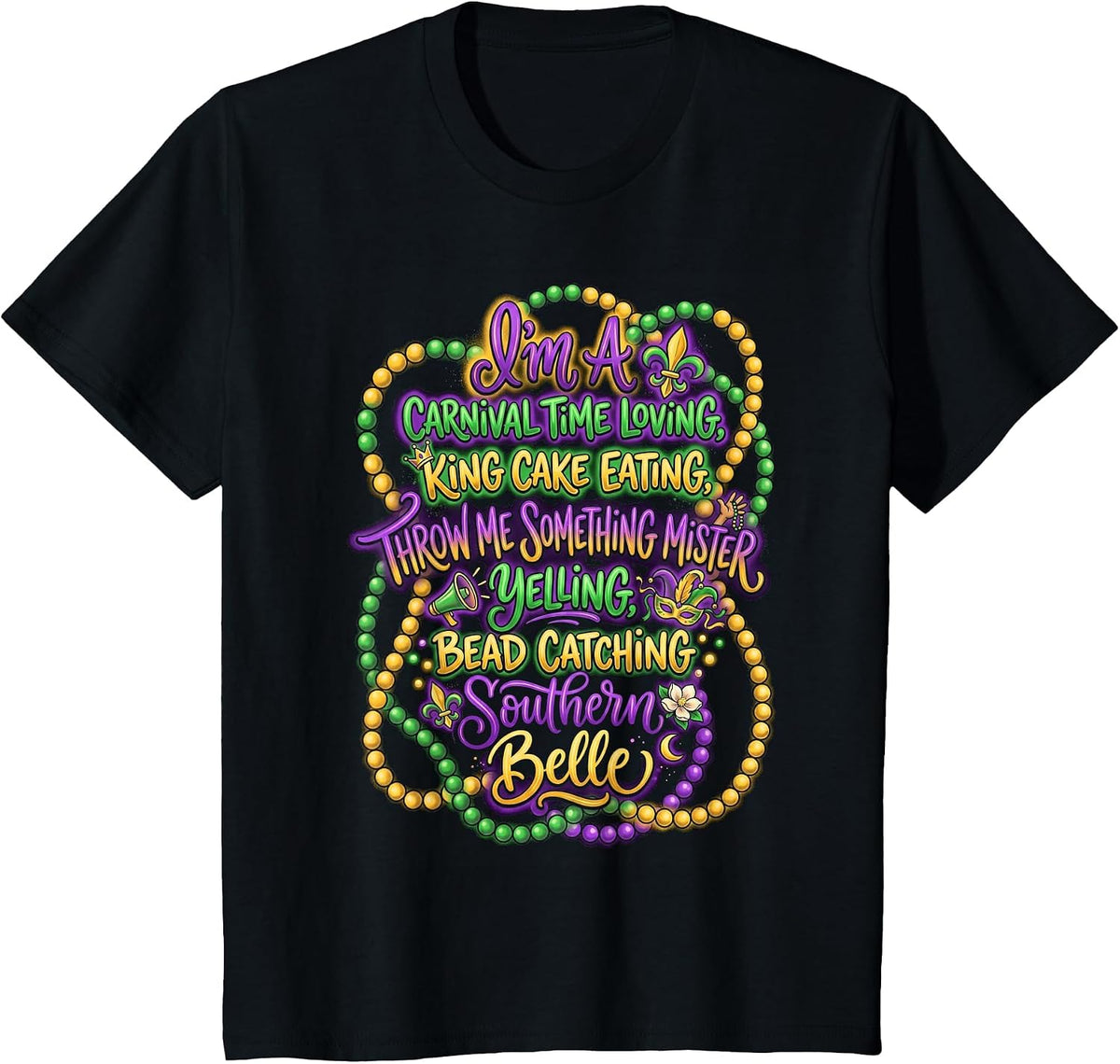 Carnival King Cake Lover T-Shirt - Black