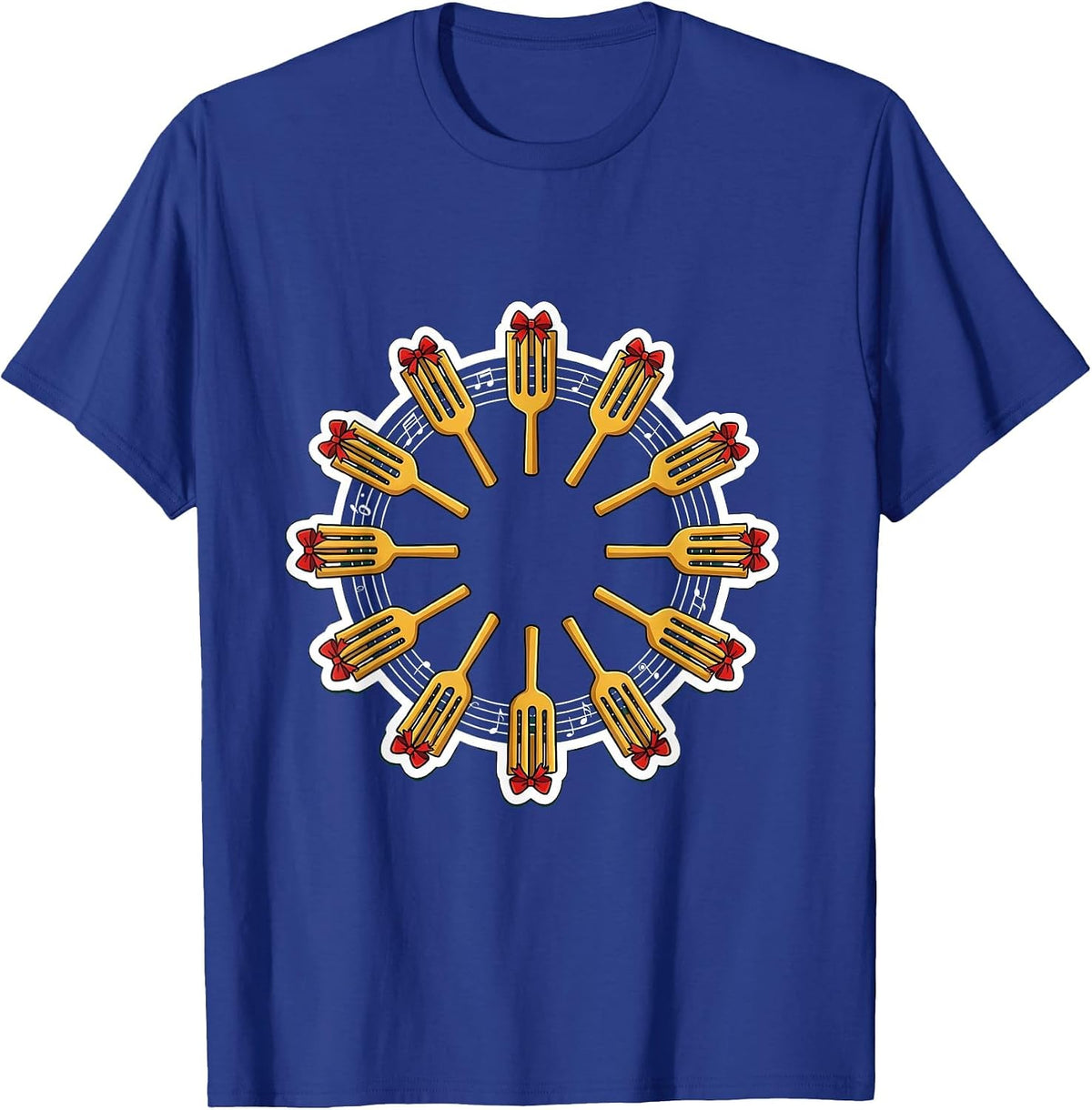 Tuning Forks Teacher Christmas Humor Gift T-Shirt - Royal Blue