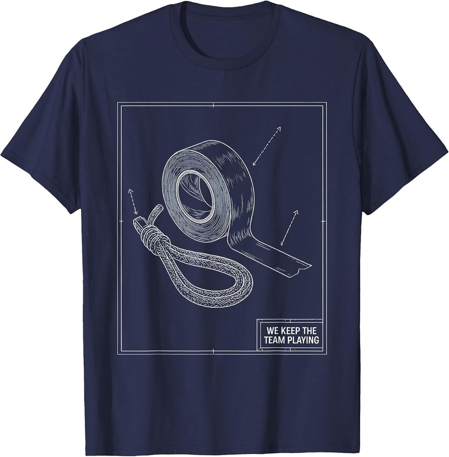 We Keep The Team Playing Vintage Wellness Squad Health T-Shirt - Navy Blue