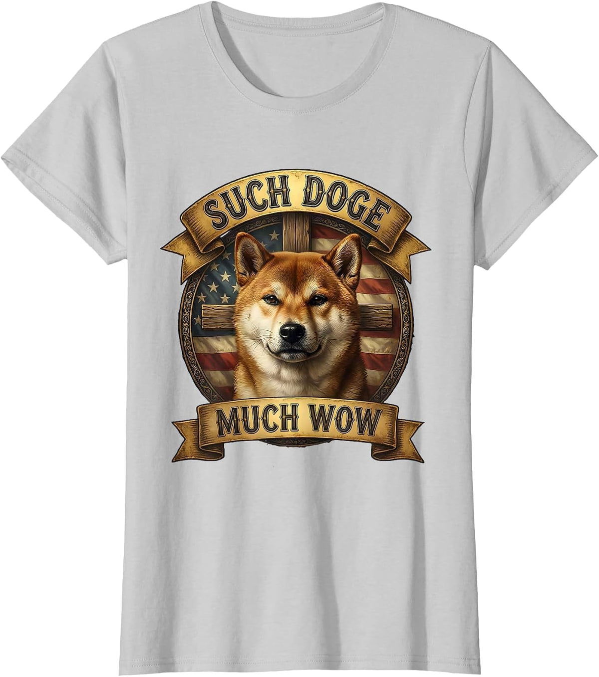 Such Doge Much Wow Classic Meme Design T-Shirt - Silver Grey
