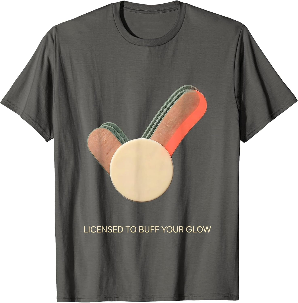 Licensed To Buff Your Glow Editorial Conceptual Esthetician T-Shirt - Asphalt Grey