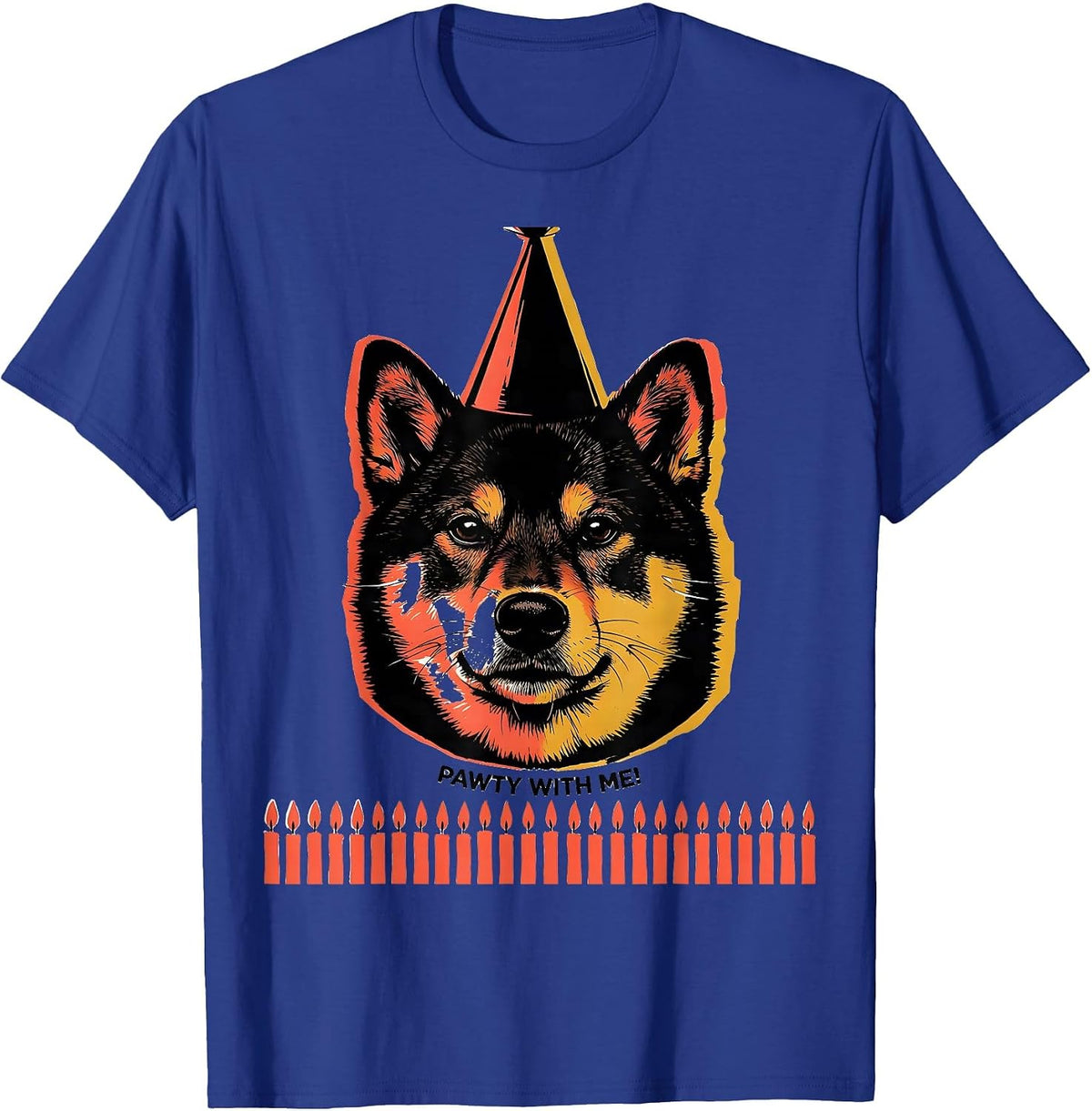 Men's Pawty With Me! Cute Dog Birthday Party Kids Fun T-Shirt - Royal Blue