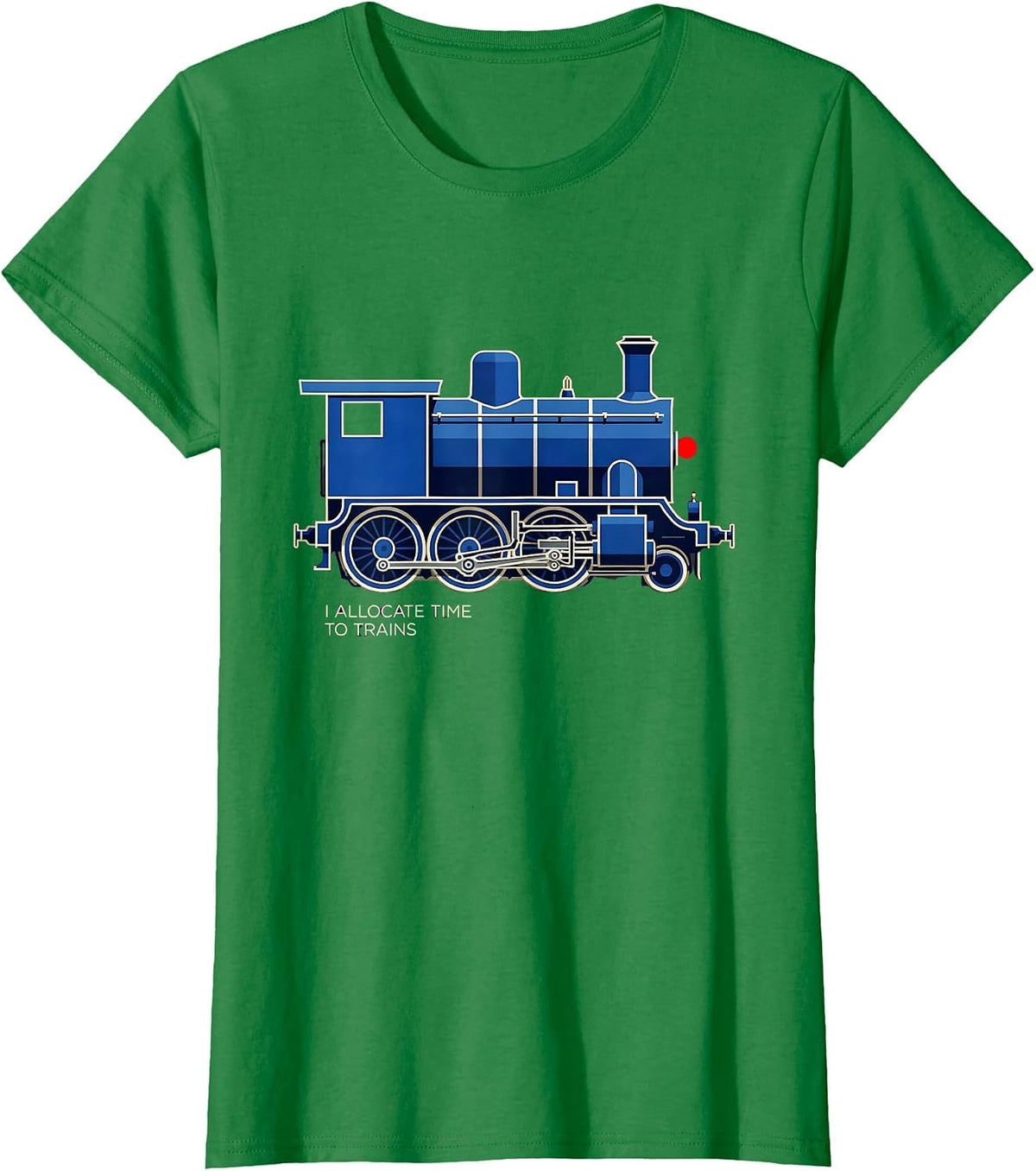 Women's I Allocate Time To Trains Geometric Locomotive Train T-Shirt - Kelly Green