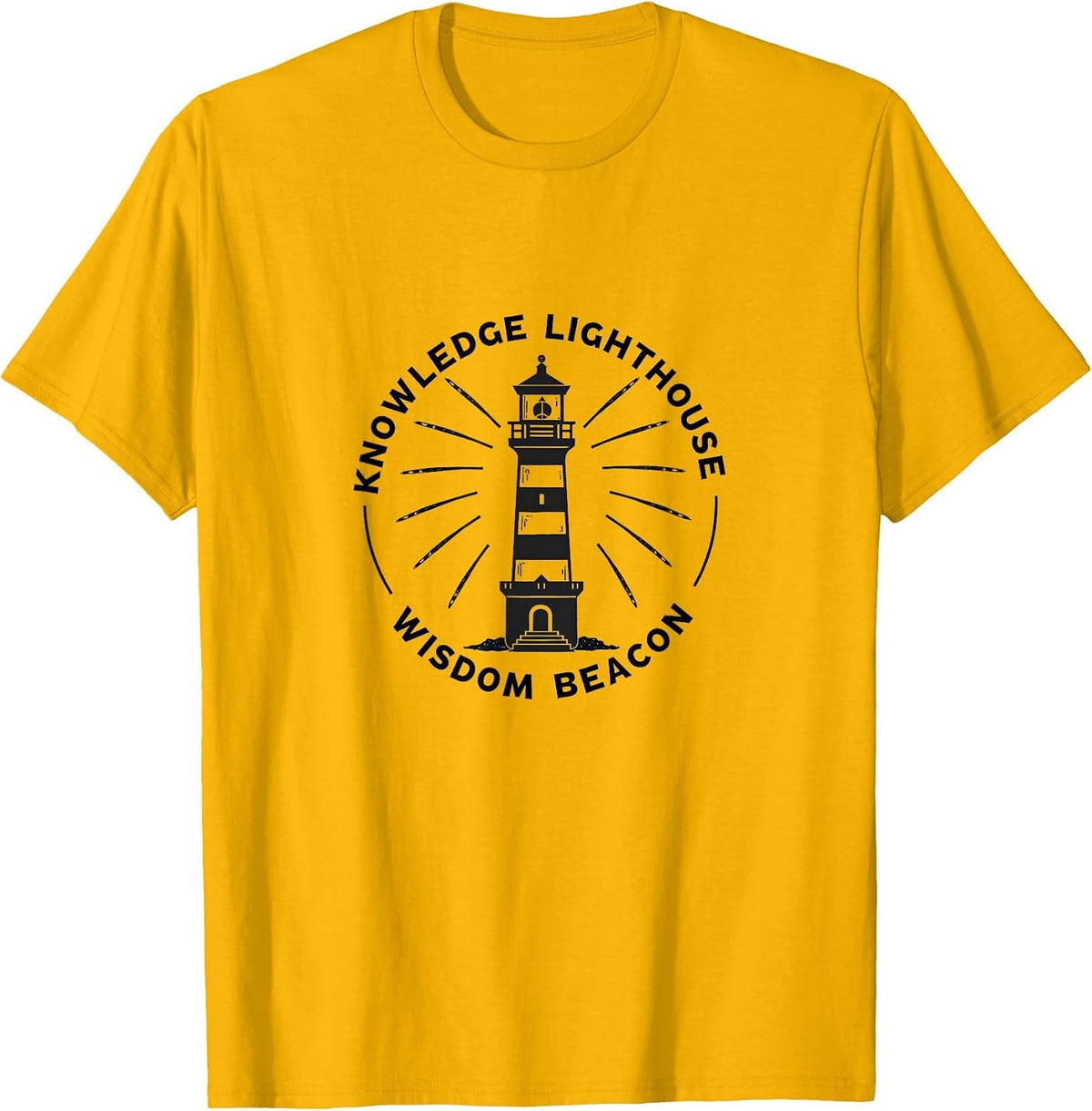 Teacher Design Shirts Knowledge Lighthouse Wisdom Beacon T-Shirt - Golden Yellow