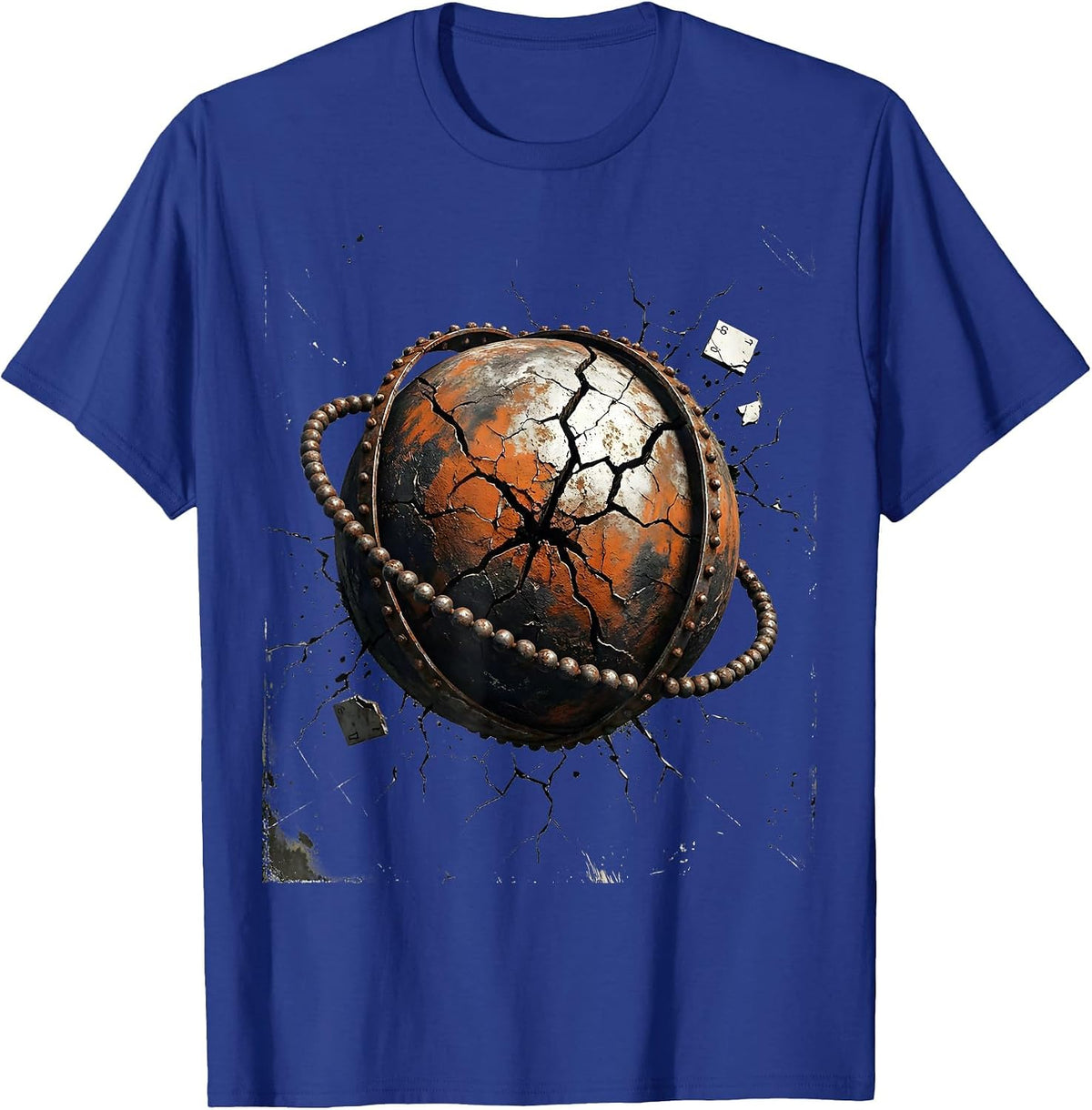 Distressed Atomic Orb Chemistry Nerd Humor T-Shirt - Royal Blue