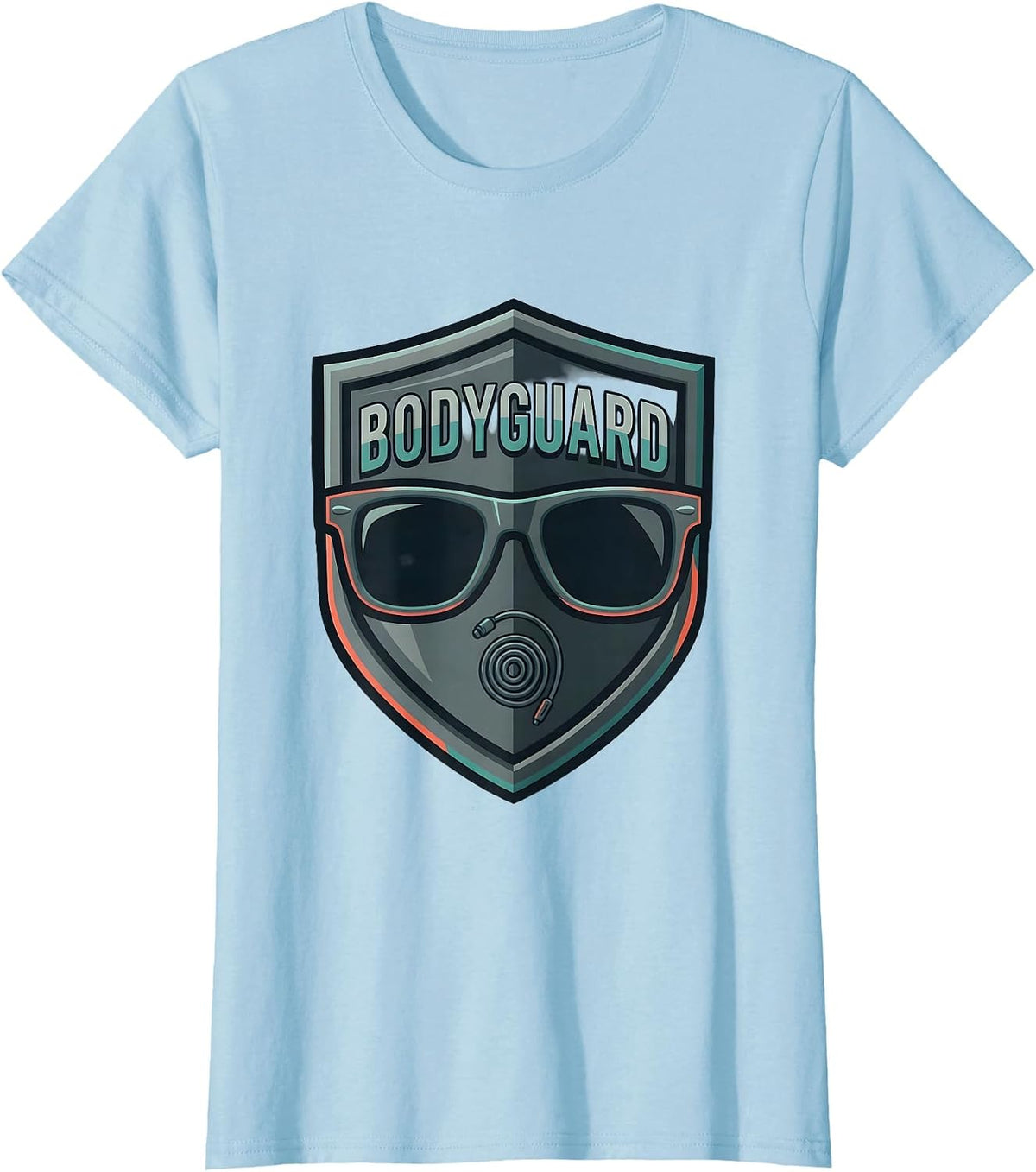 BODYGUARD Funny Security Guard Costume Uniformed Occupation T-Shirt - Baby Blue