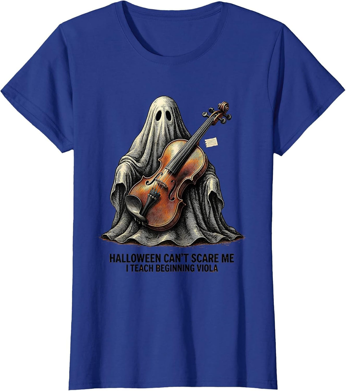 Women's Halloween Can't Scare Me, I Teach Beginning Viola Teacher T-Shirt - Royal Blue