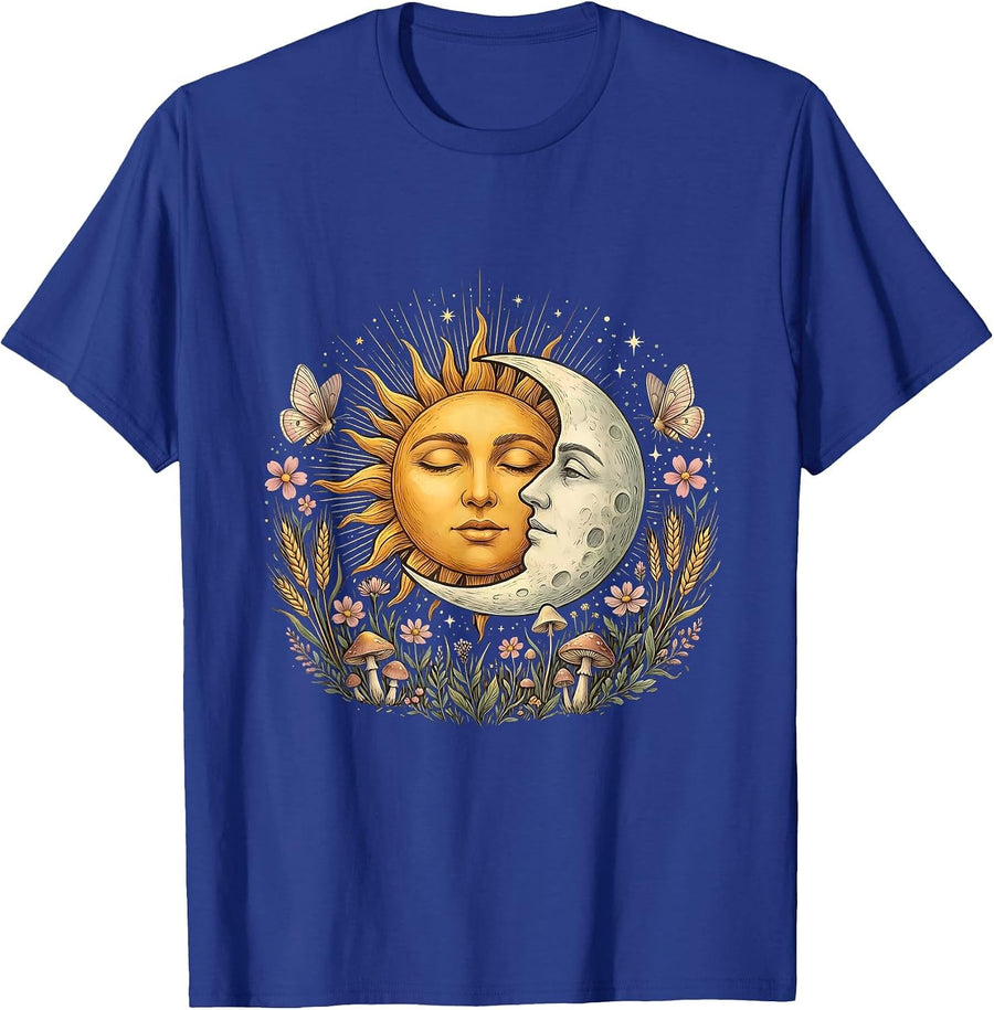 Sun and Moon Horizon Mental Health Matters Design T-Shirt - Royal Blue