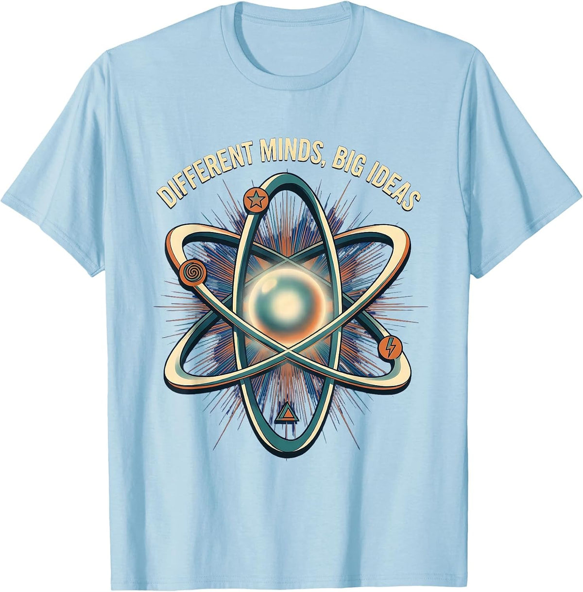 Men's Different Minds Big Ideas Neurodiversity Design T-Shirt - Baby Blue