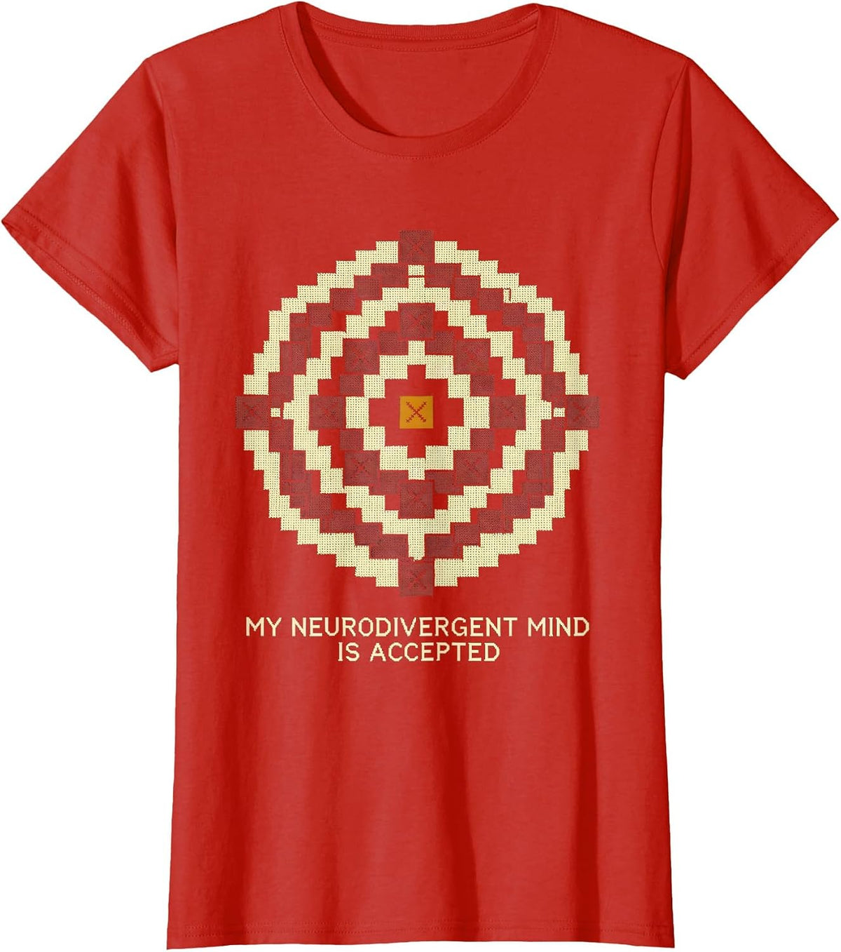 My Neurodivergent Mind Is Accepted Funny Neurodiversity T-Shirt - Red