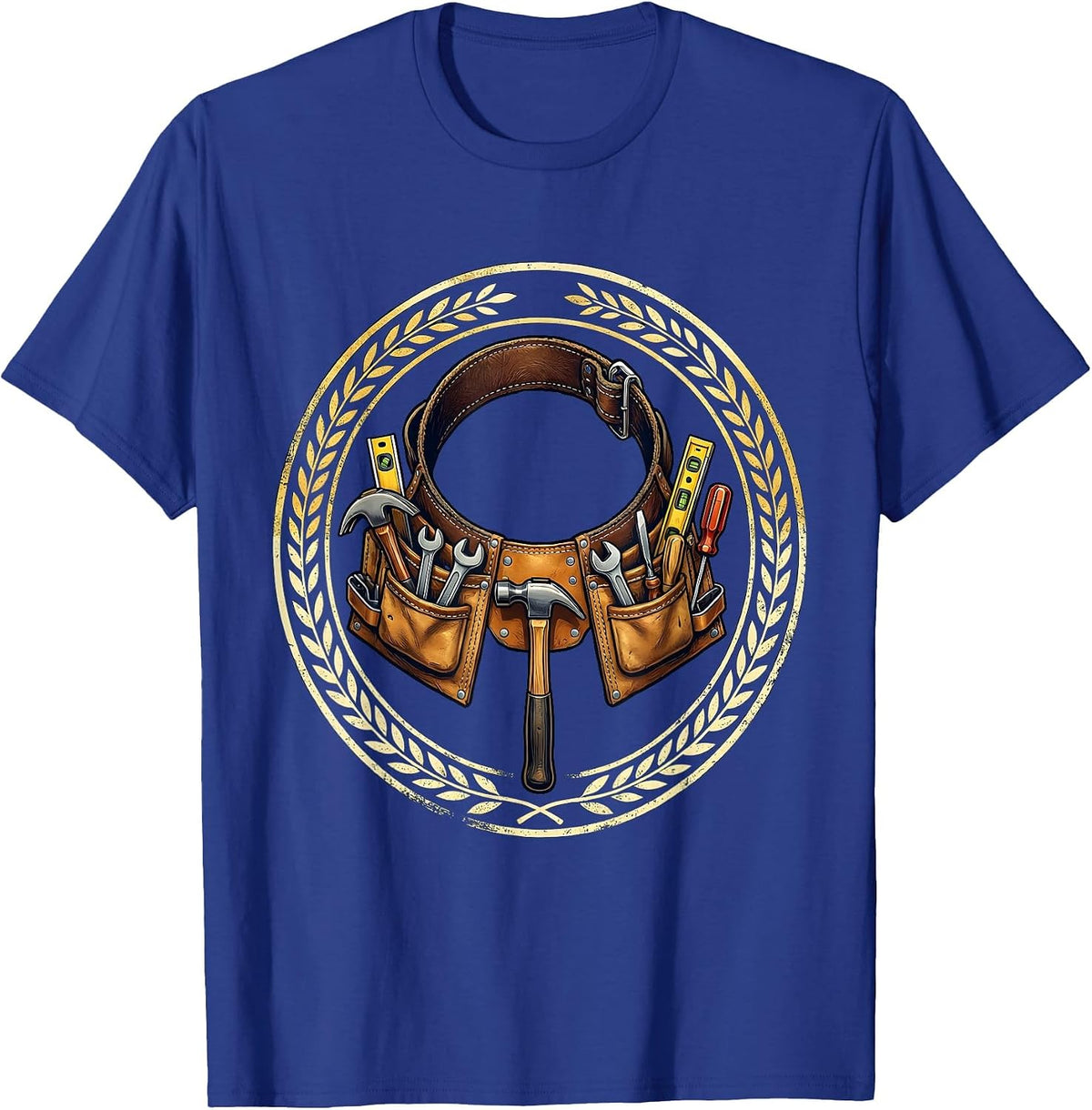Labor Day Carpenter Tool Belt Graphic T-Shirt - Royal Blue