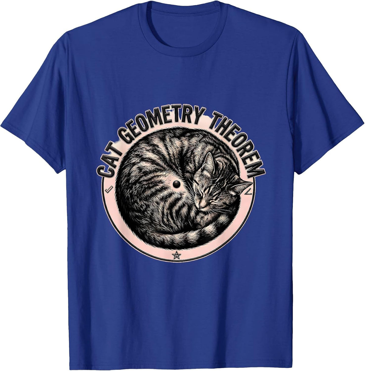 Cat Geometry Theorem Funny Math Cat Teacher Student Gift T-Shirt - Royal Blue