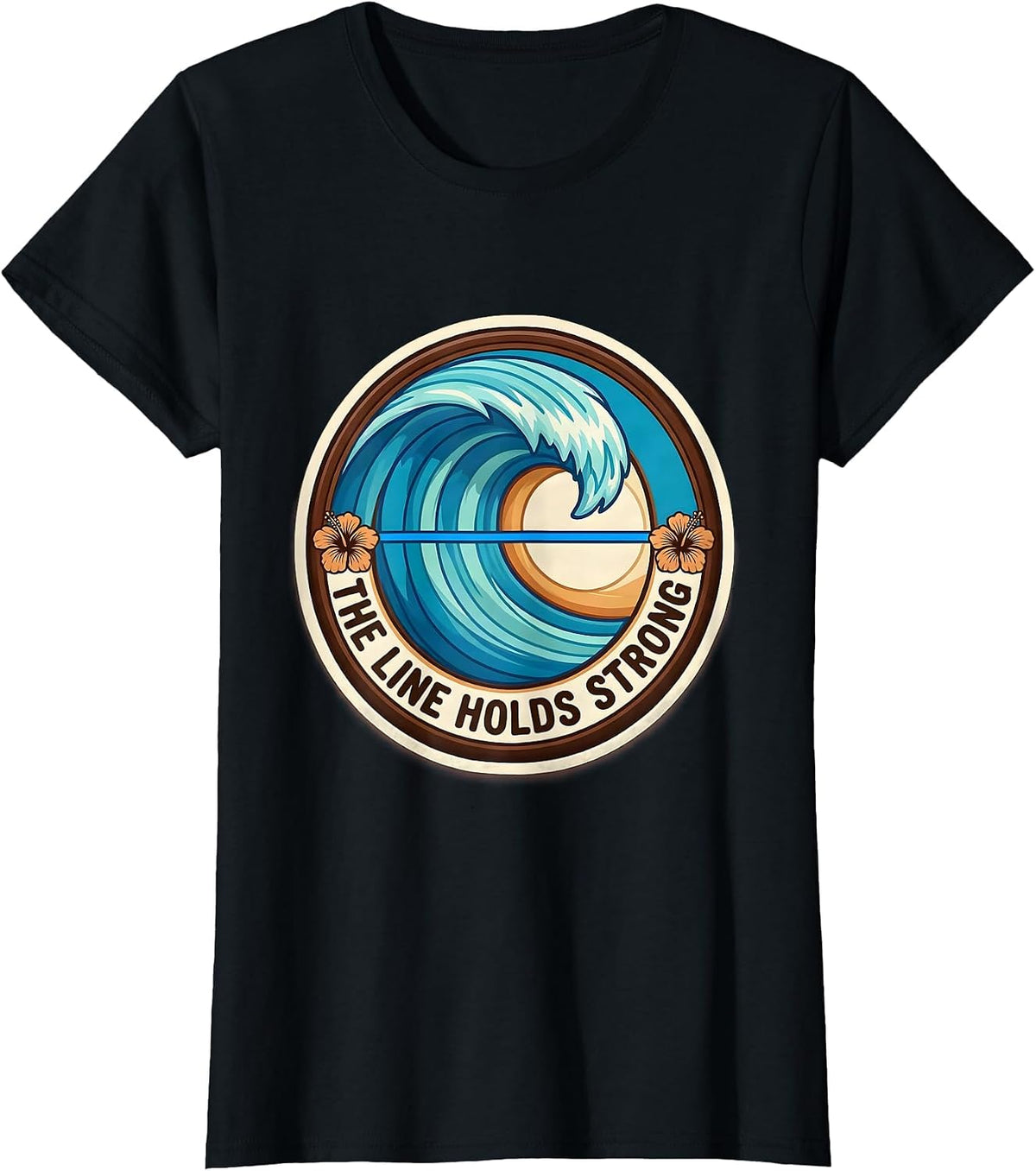 Thin Blue Line The Line Holds Strong Design T-Shirt - Black