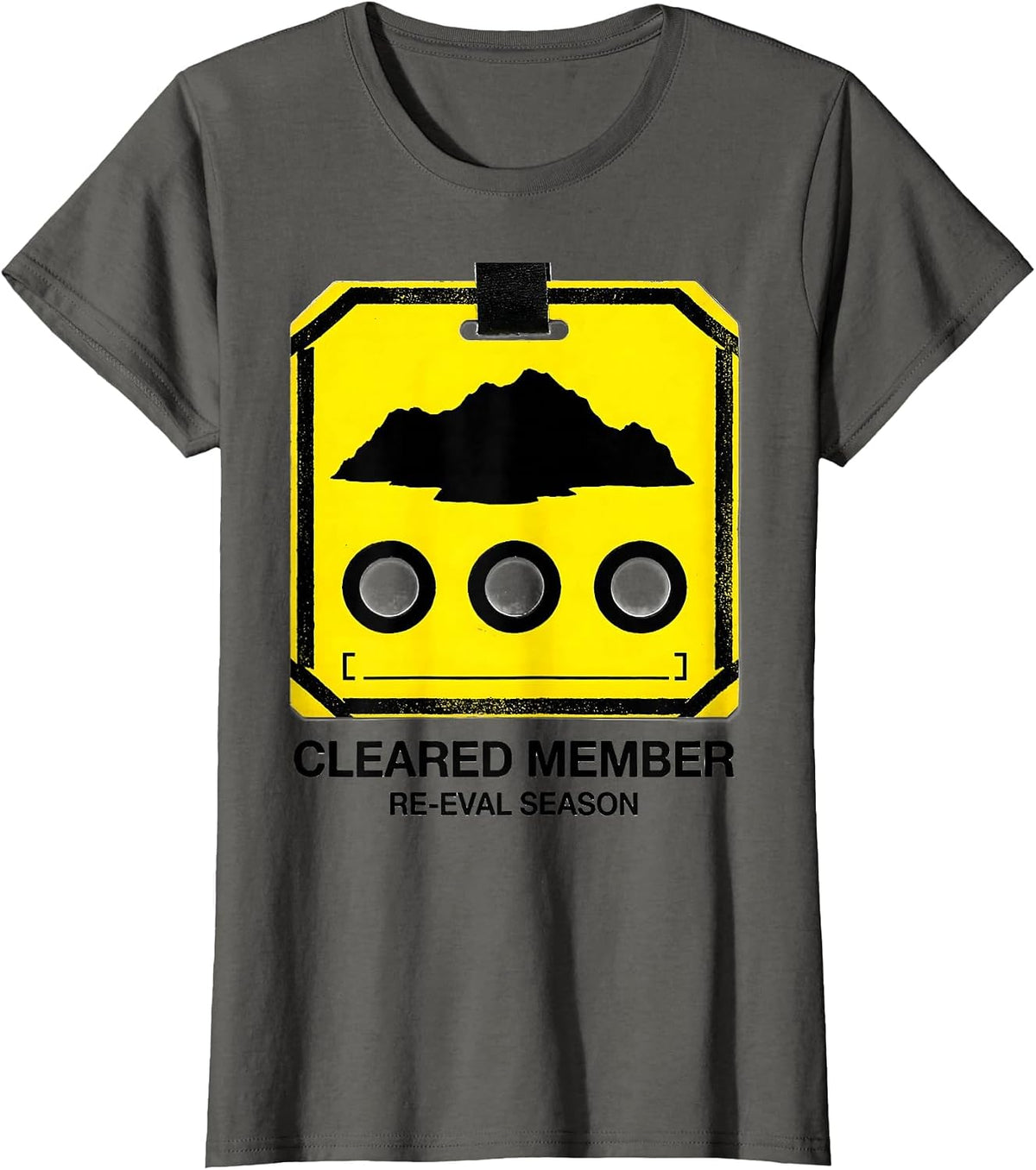 Women's Cleared Member Re-Eval Season Stencil Special Education T-Shirt - Asphalt Grey