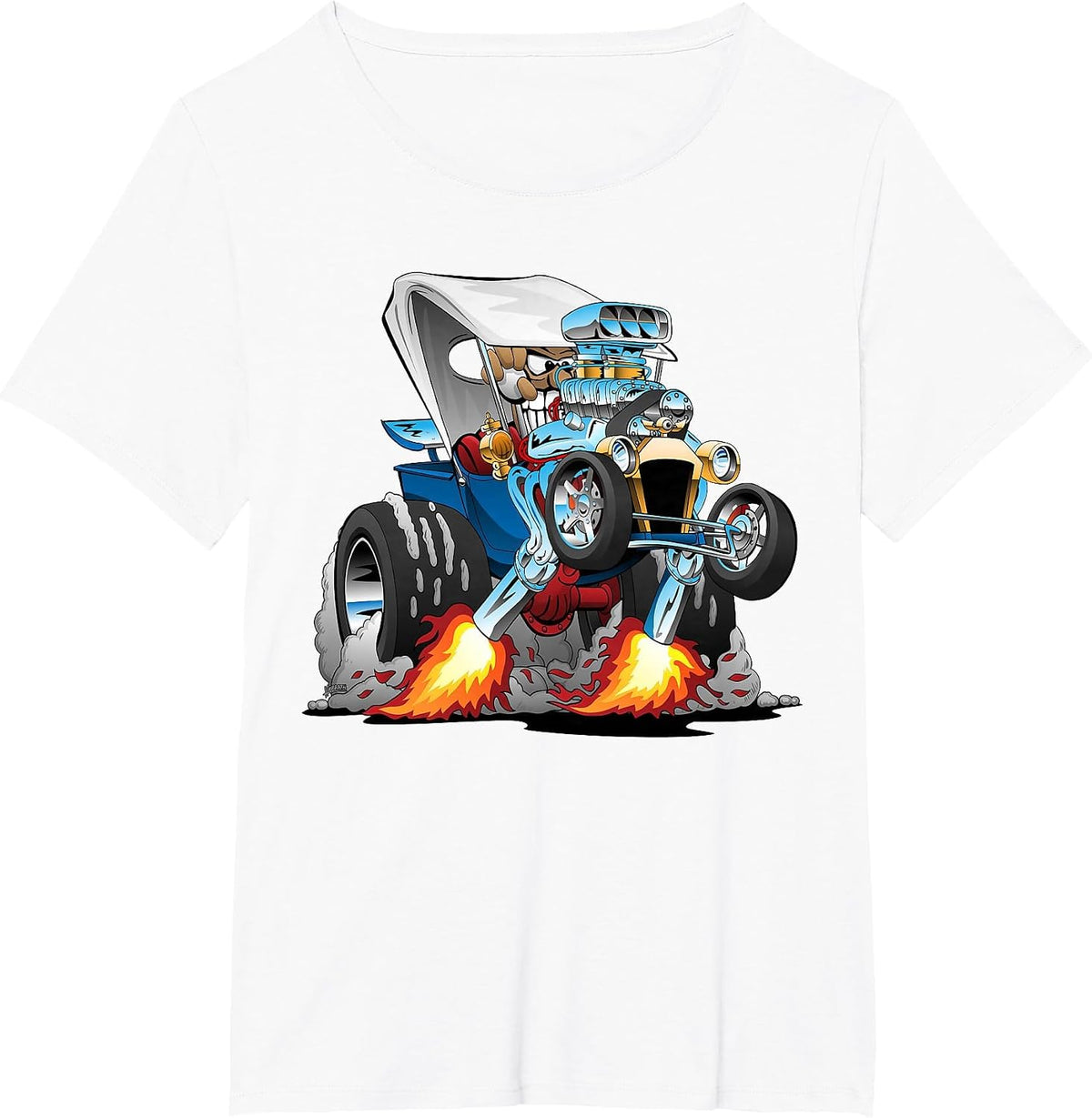 Classic Style Hotrod Funny Car Dragster Design T-Shirt - White