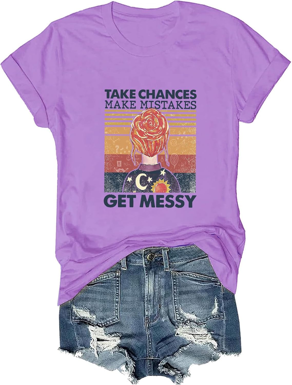 Take Chances Make Mistakes Get Messy Shirt Funny Tee - Purple