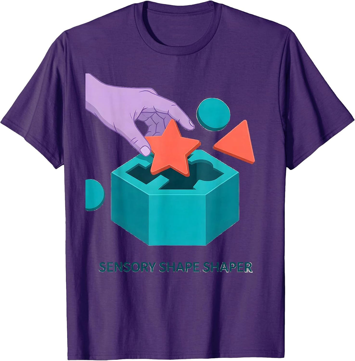 Men's Sensory Shape Shaper Playful Occupational Therapy OT Student T-Shirt - Purple