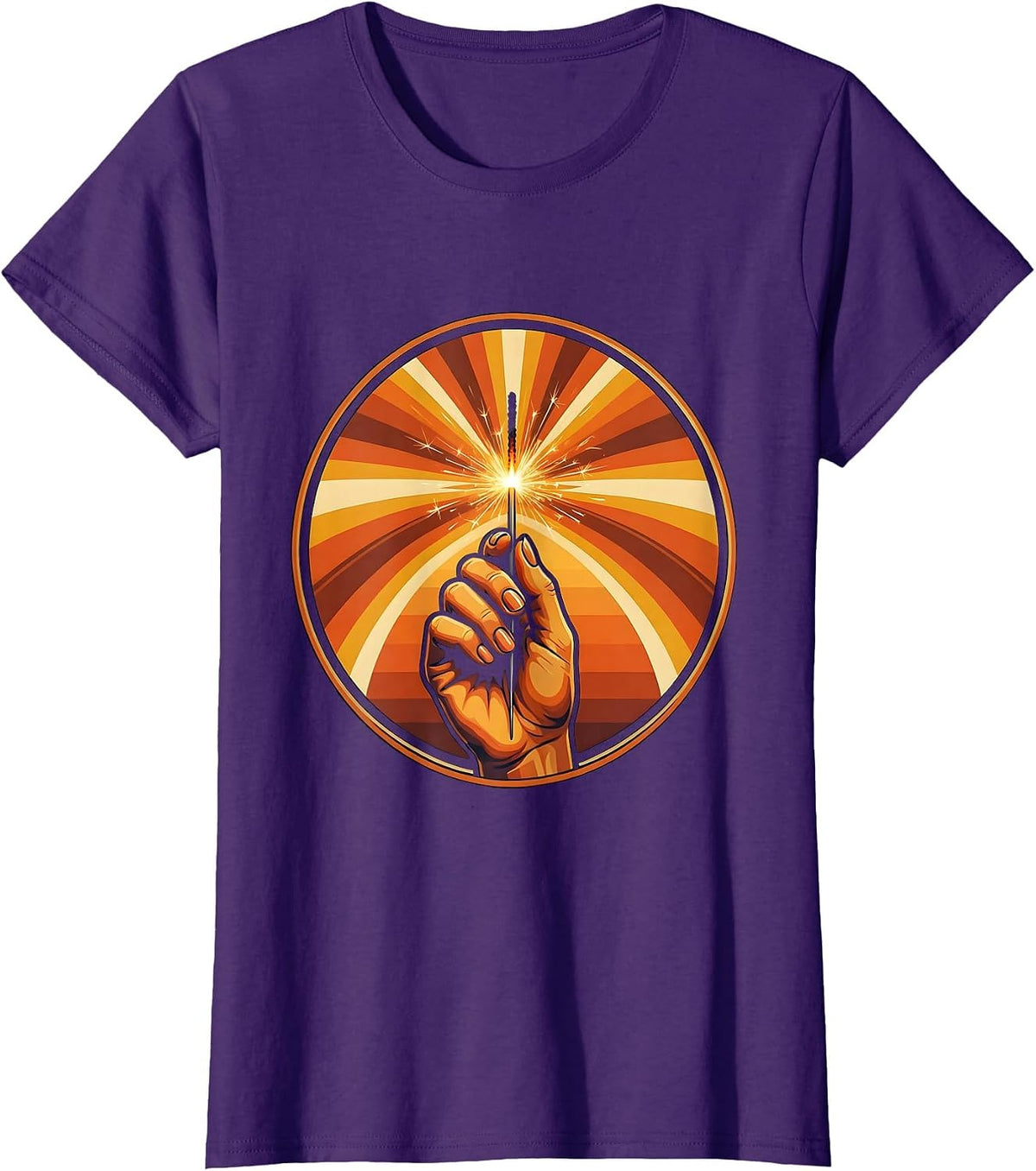 Girls Weekend Sparkler Night Celebration Graphic T-Shirt - Purple