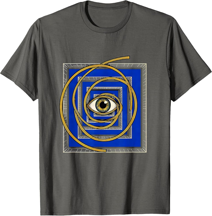 Golden Spiral Sacred Geometry Math Enthusiast T-Shirt - Asphalt Grey