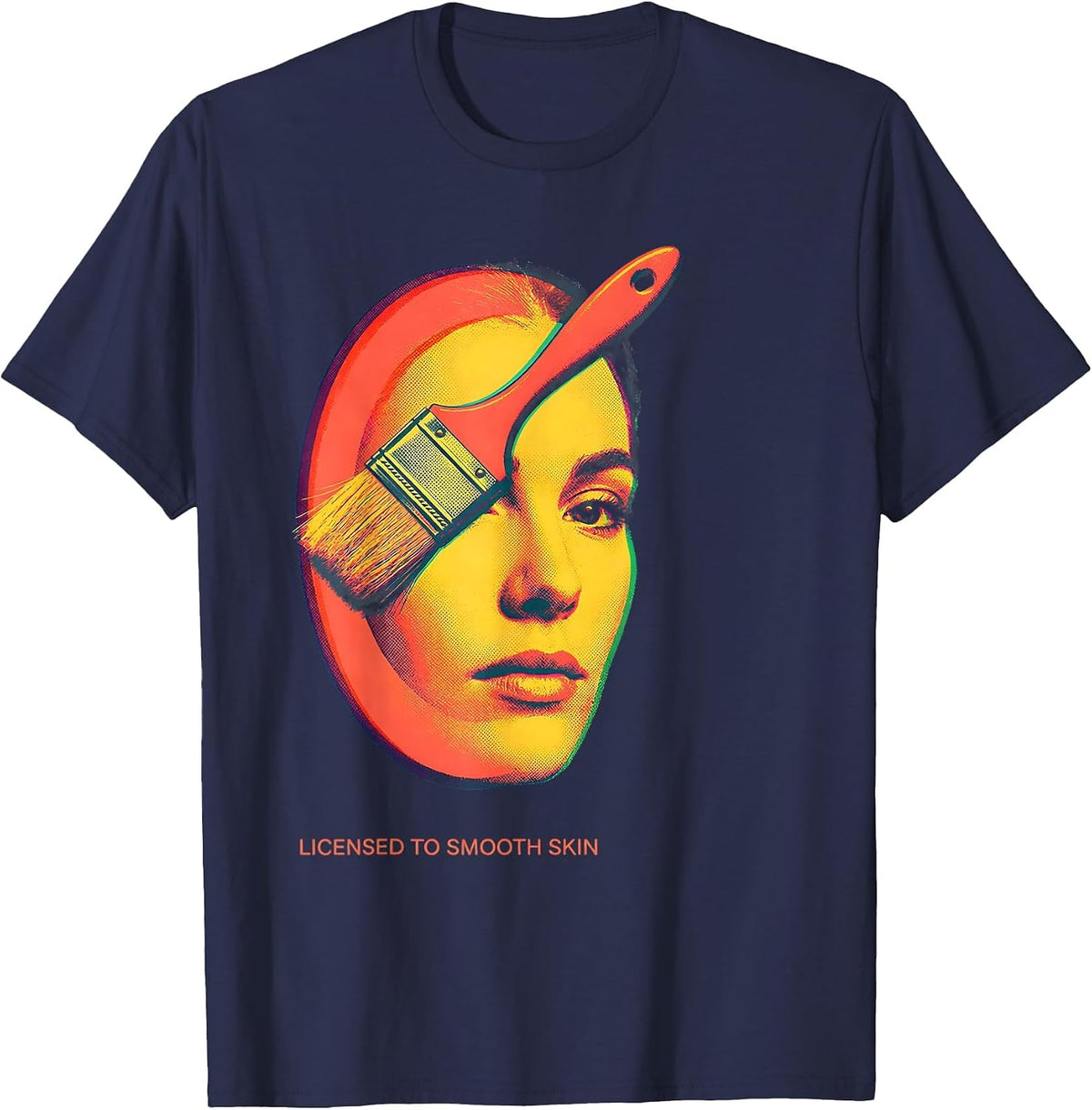 Licensed To Smooth Skin Risograph Esthetician Skincare Humor T-Shirt - Navy Blue