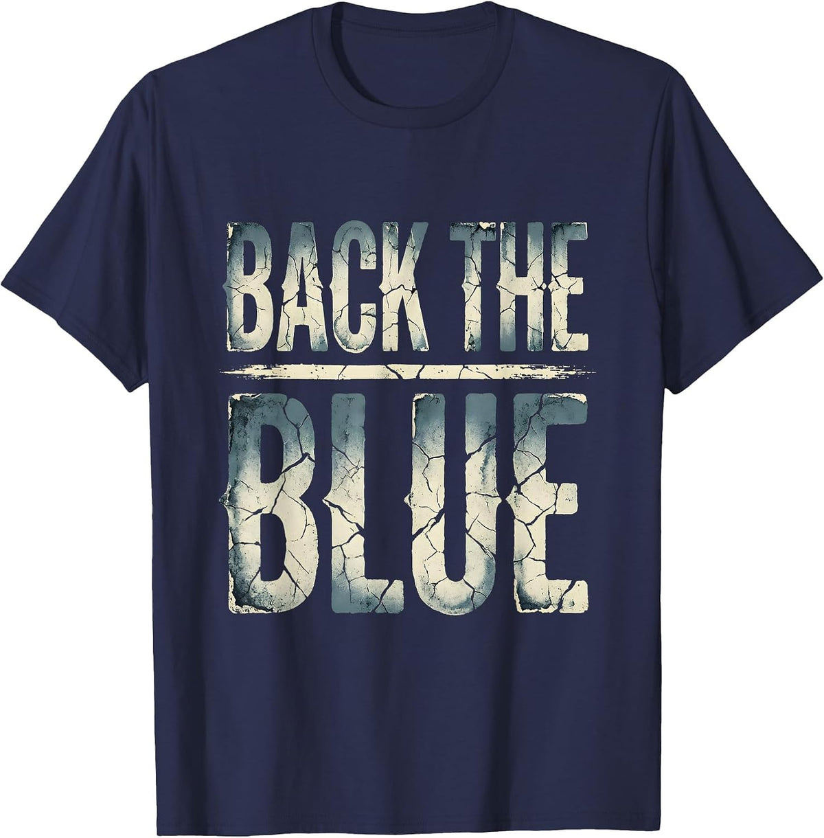 Men's Back the Blue Law Enforcement Support Design T-Shirt - Navy Blue