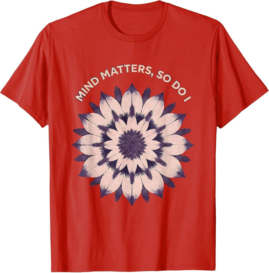 Men's Mind Matters So Do I Mental Health Awareness Design T-Shirt - Red