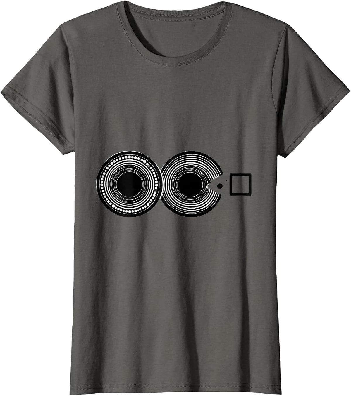 Women's Atomic Orbitals Silhouettes Nerdy Science Humor T-Shirt - Asphalt Grey