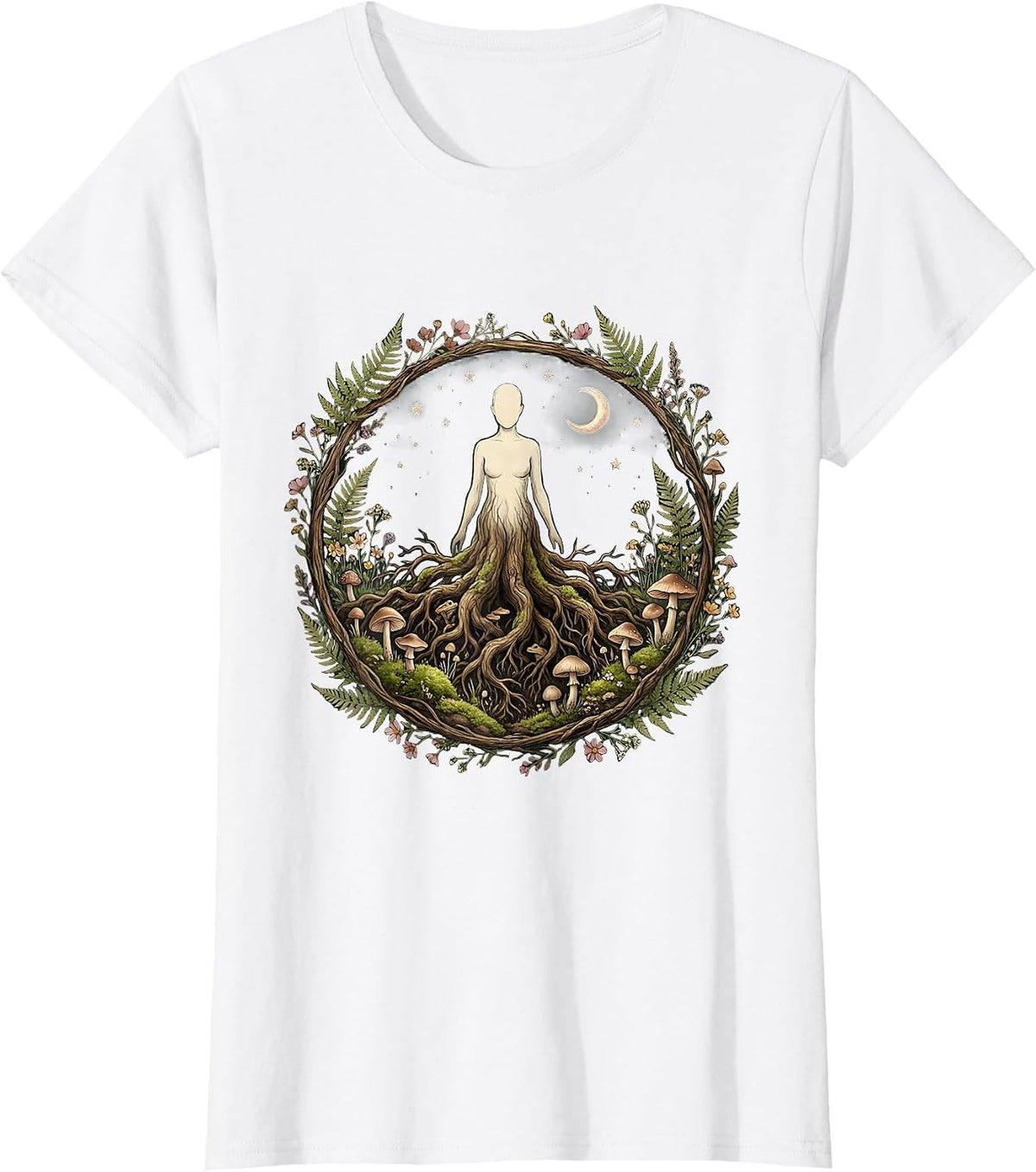 Mental Health Matters Rooted Silhouette Design T-Shirt - White