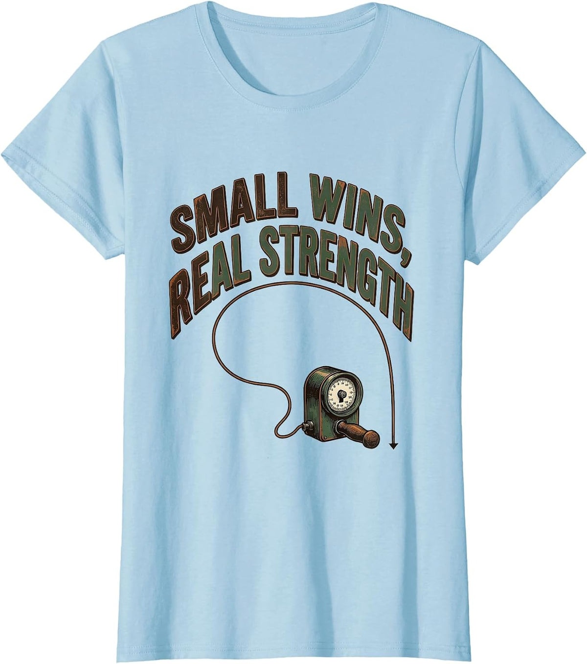 Small Wins, Real Strength Vintage Occupational Therapy OT PT T-Shirt - Baby Blue