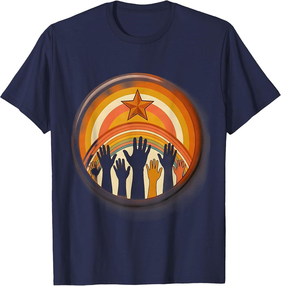 SPED Teacher Reaching for the Stars Graphic T-Shirt - Navy Blue